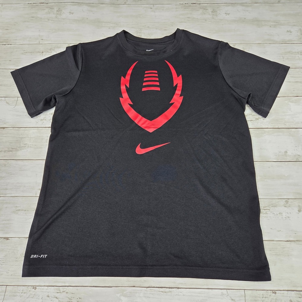 Nike T-Shirt Boys XL Black Football Graphic Dri-FIT Short Sleeve 649371-010